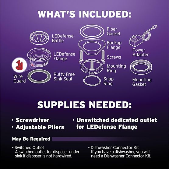 InSinkErator FLG-SS-LED LEDefense Garbage Disposal Flange 80843 - Image 3